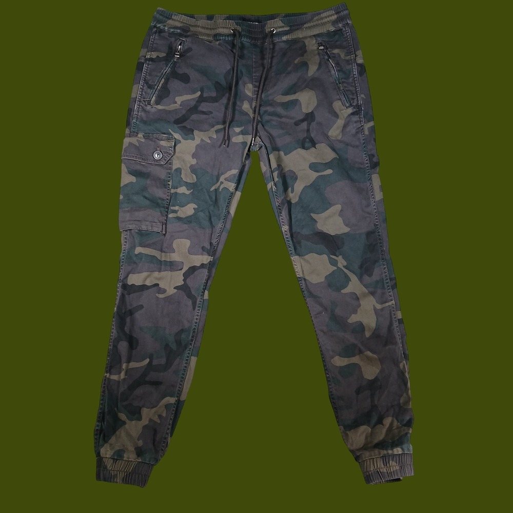 Joe's Joggers Mens L Green Camo Woodland Tactical Cargo